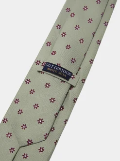 Cravatta in seta e lino stampa fiori