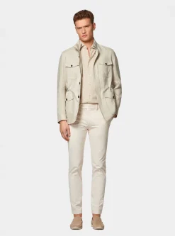 Field jacket in puro lino