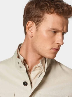 Field jacket in puro lino