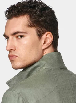 Field jacket in puro lino
