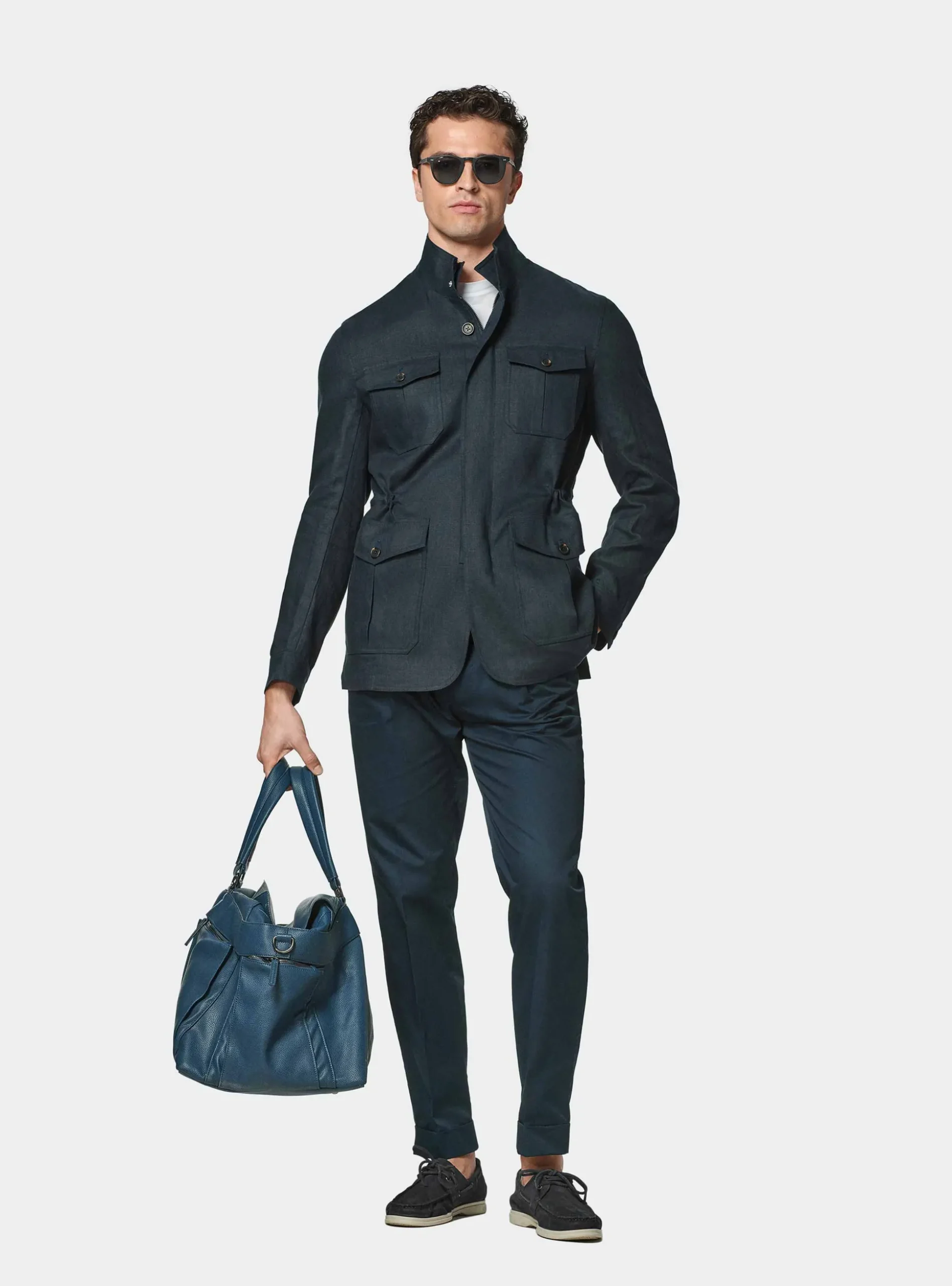Field jacket in puro lino