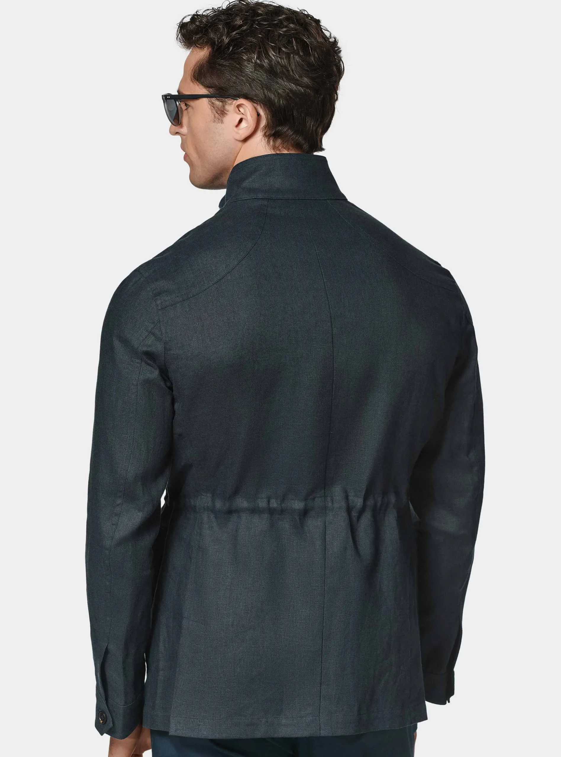 Field jacket in puro lino