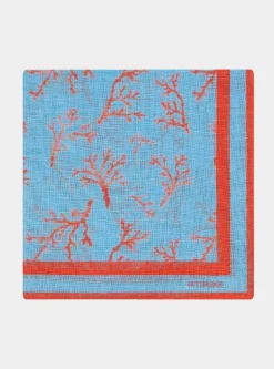 Foulard corallo in lino stampato