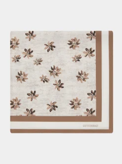 Foulard floreale in seta stampata