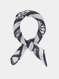 Foulard maioliche in lino stampato