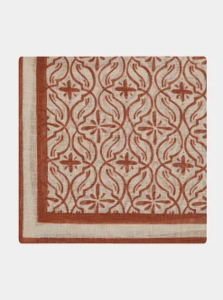 Foulard maioliche in lino stampato