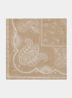 Foulard paisley in lino stampato