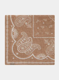 Foulard paisley in lino stampato