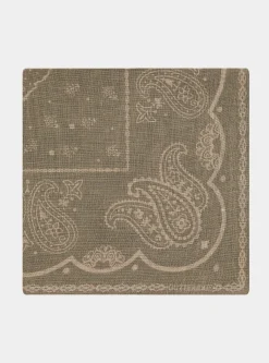 Foulard paisley in lino stampato