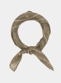 Foulard paisley in lino stampato
