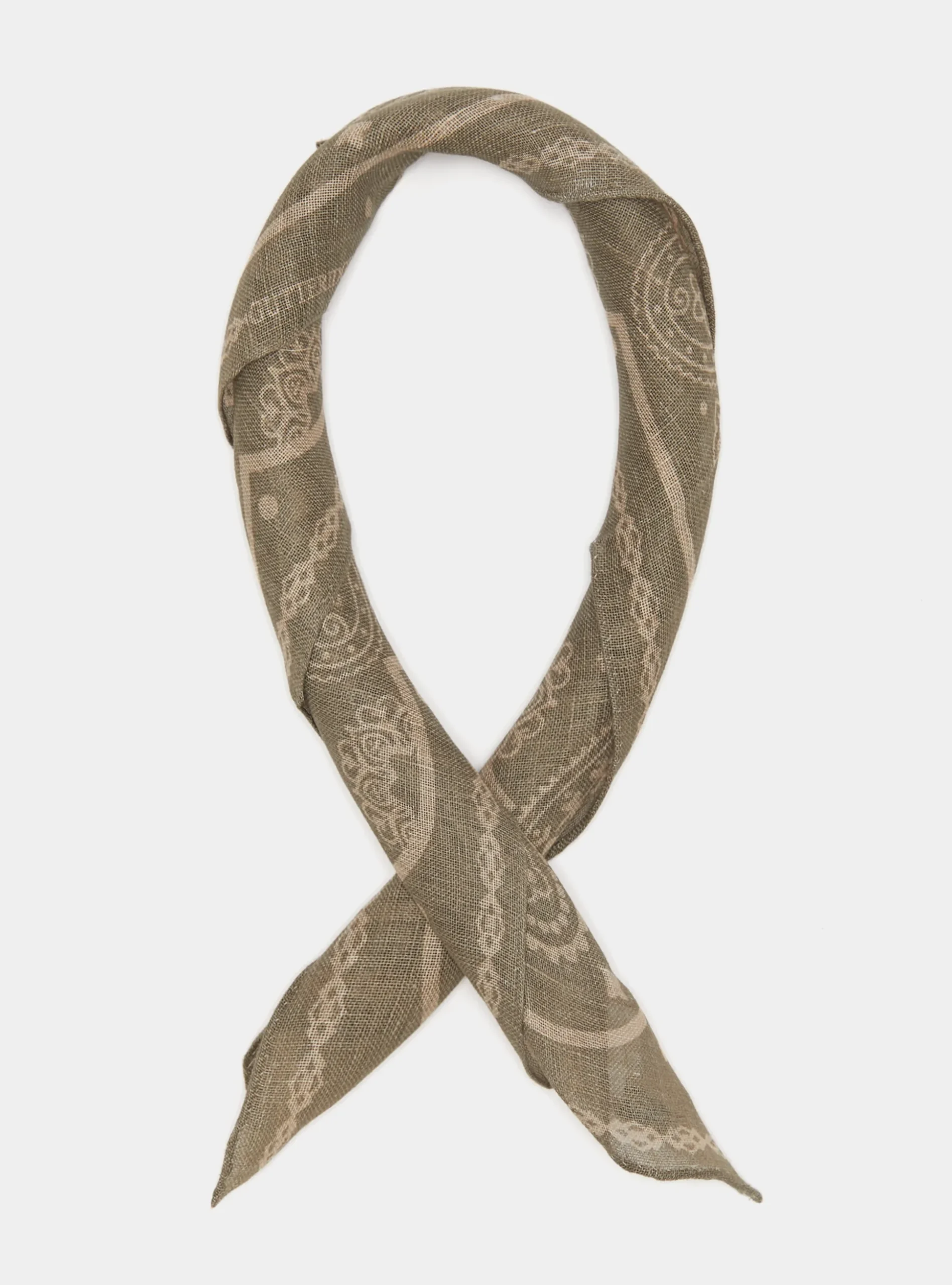 Foulard paisley in lino stampato