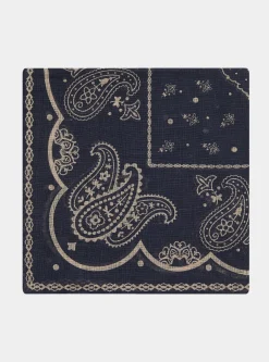 Foulard paisley in lino stampato