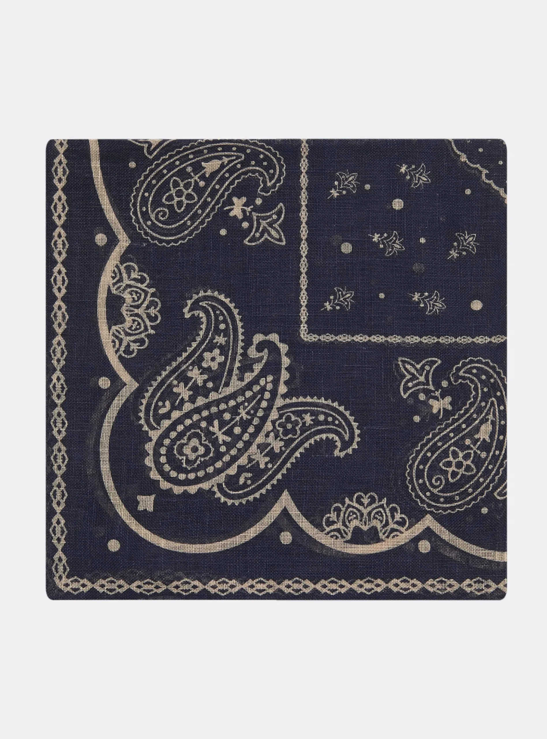 Foulard paisley in lino stampato