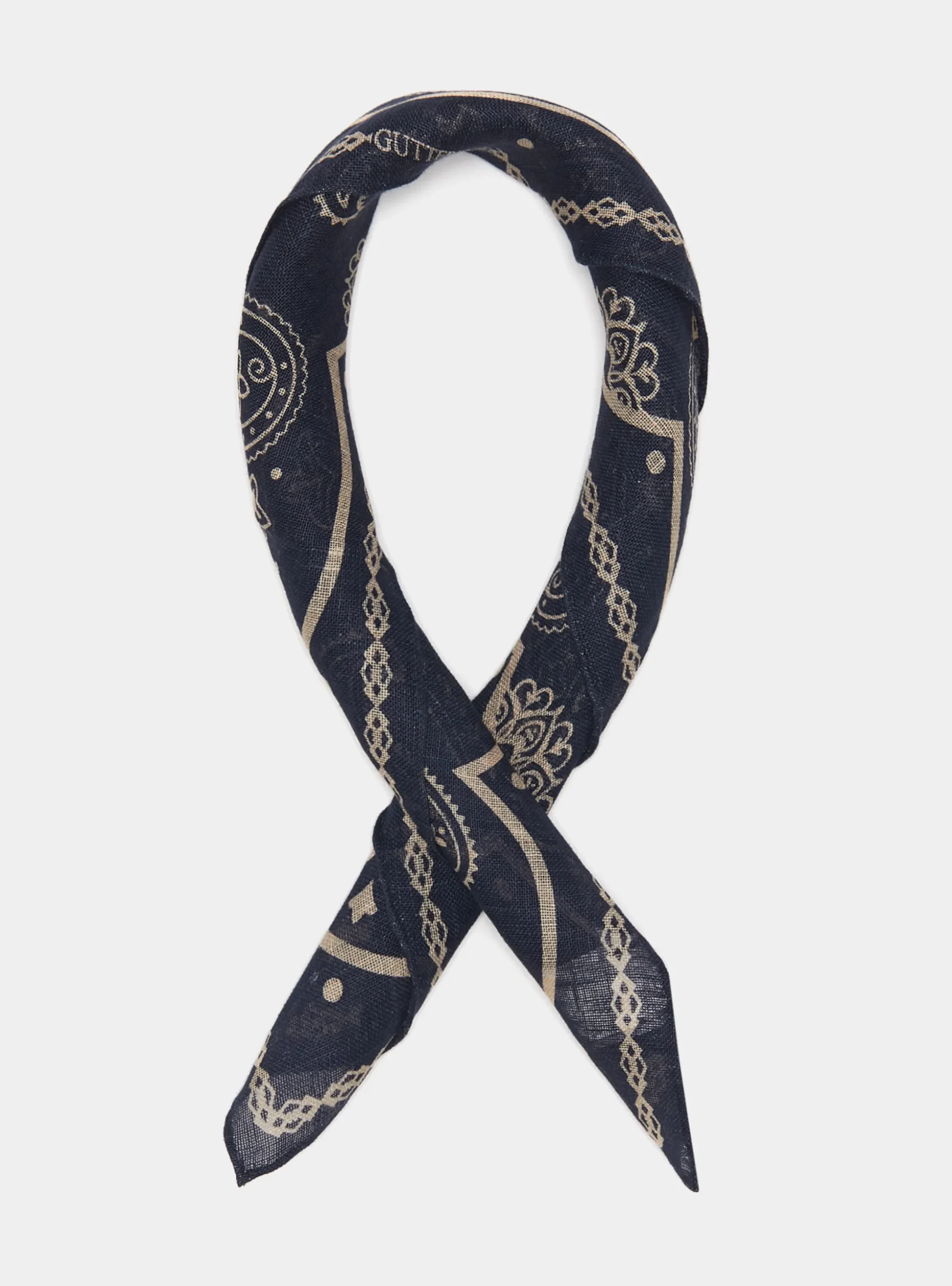 Foulard paisley in lino stampato