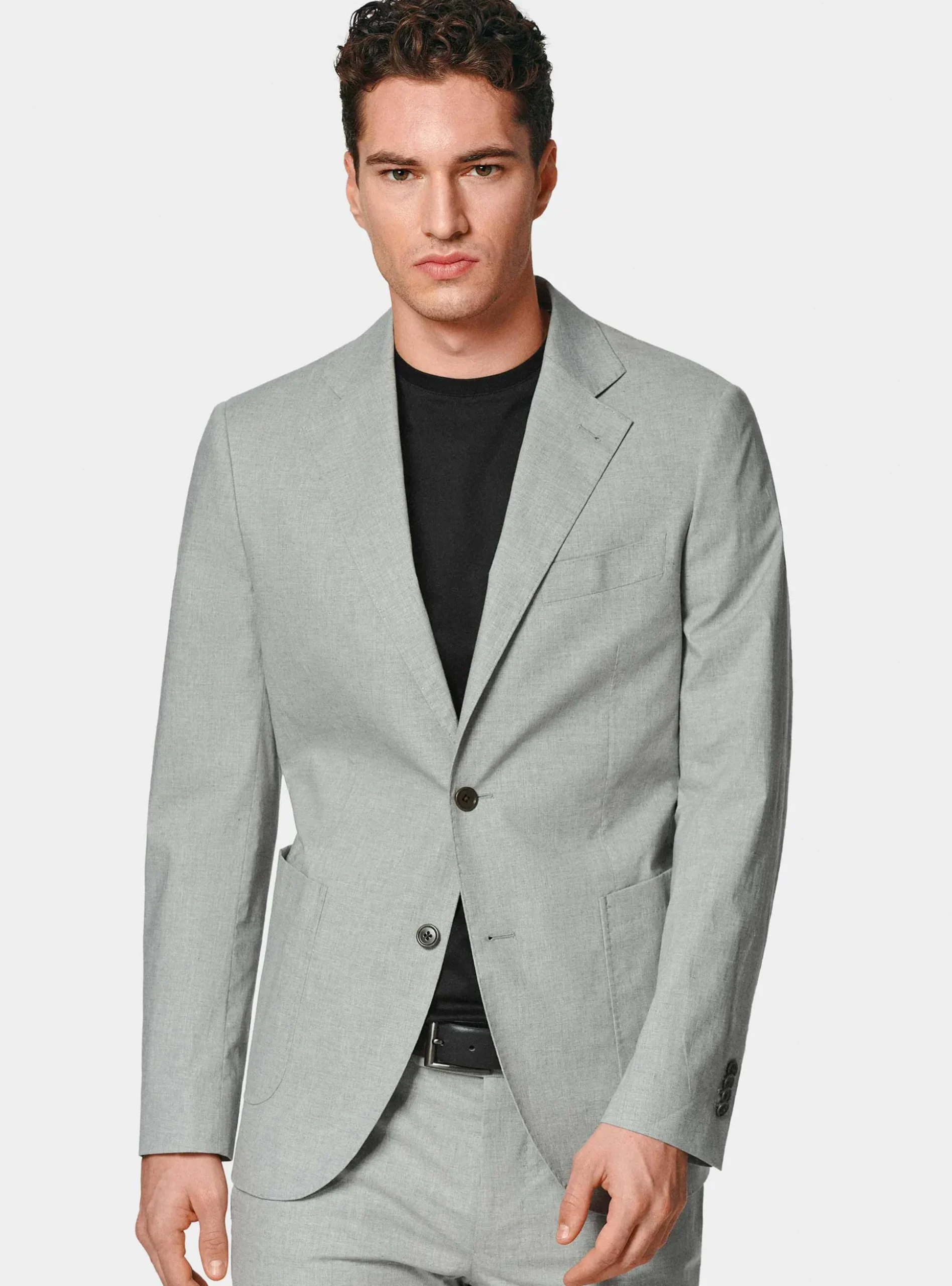 Giacca abito grigio in cotone stretch