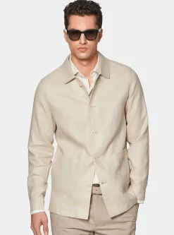 Giacca camicia in puro lino
