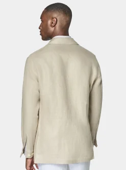 Giacca camicia in twill di lino