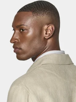 Giacca camicia in twill di lino