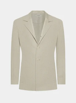 Giacca camicia in twill di lino