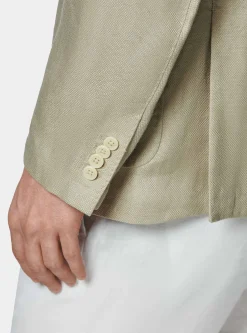 Giacca hopsack in puro lino
