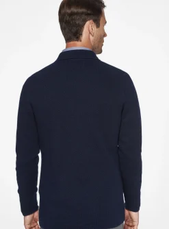 Giacca in maglia doppiopetto in lana merino
