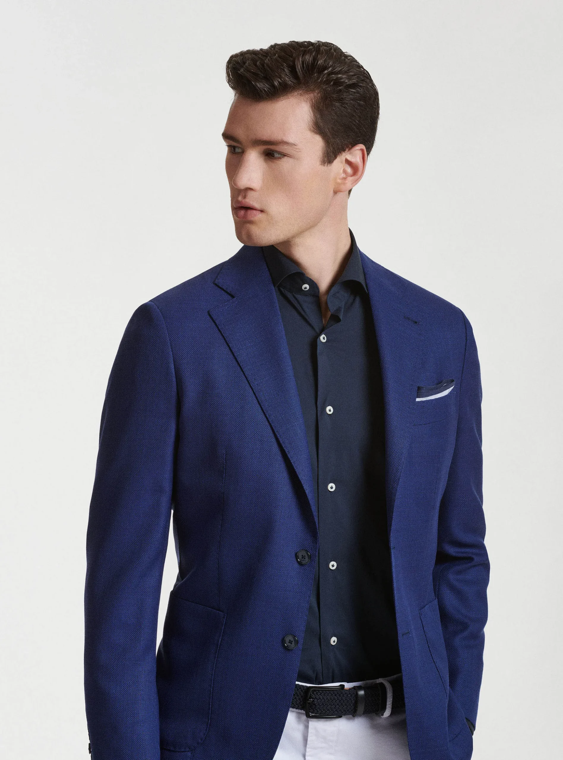 Giacca in pura lana hopsack Vitale Barberis Canonico
