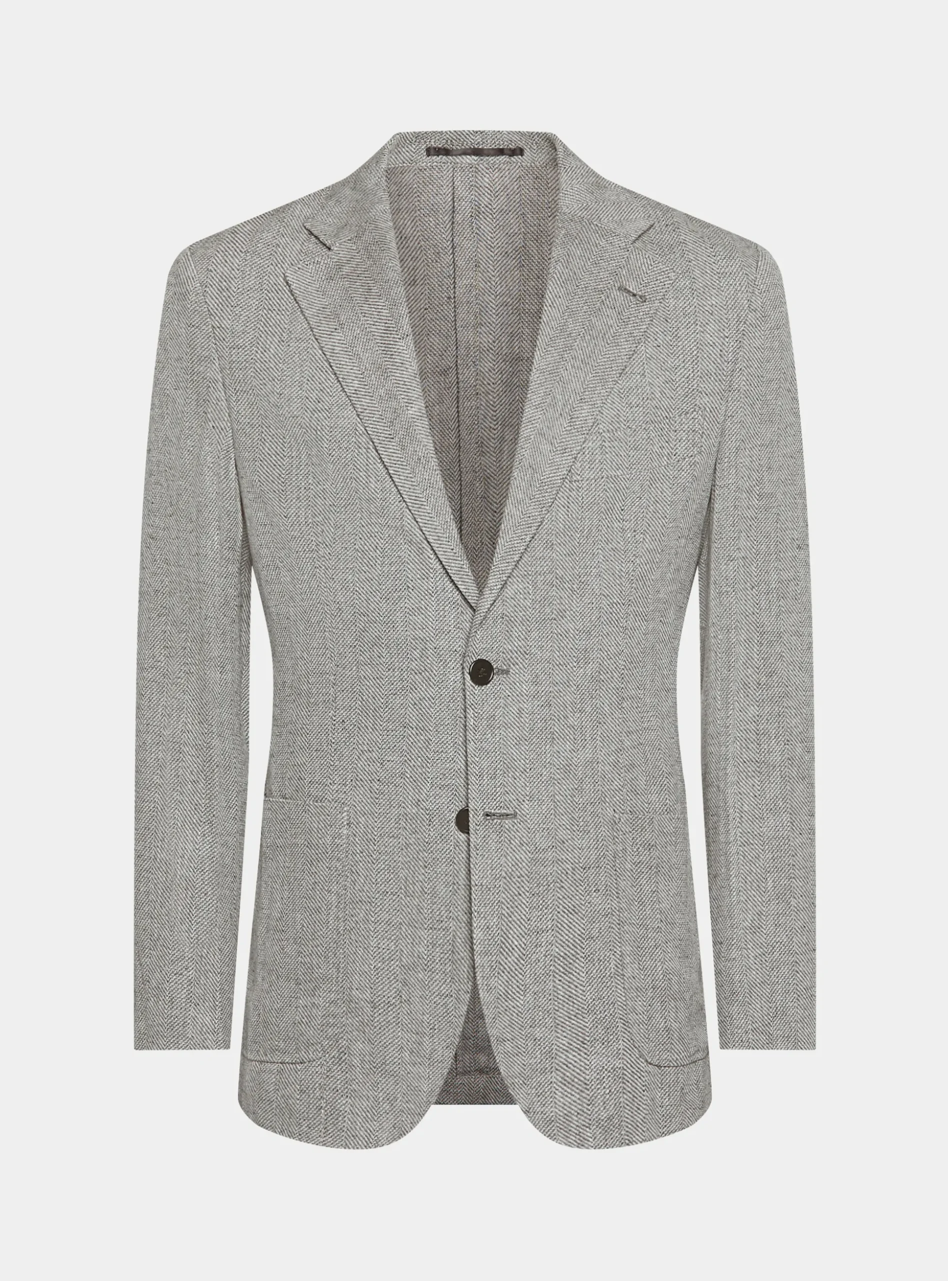 Giacca spigata in lino e cotone