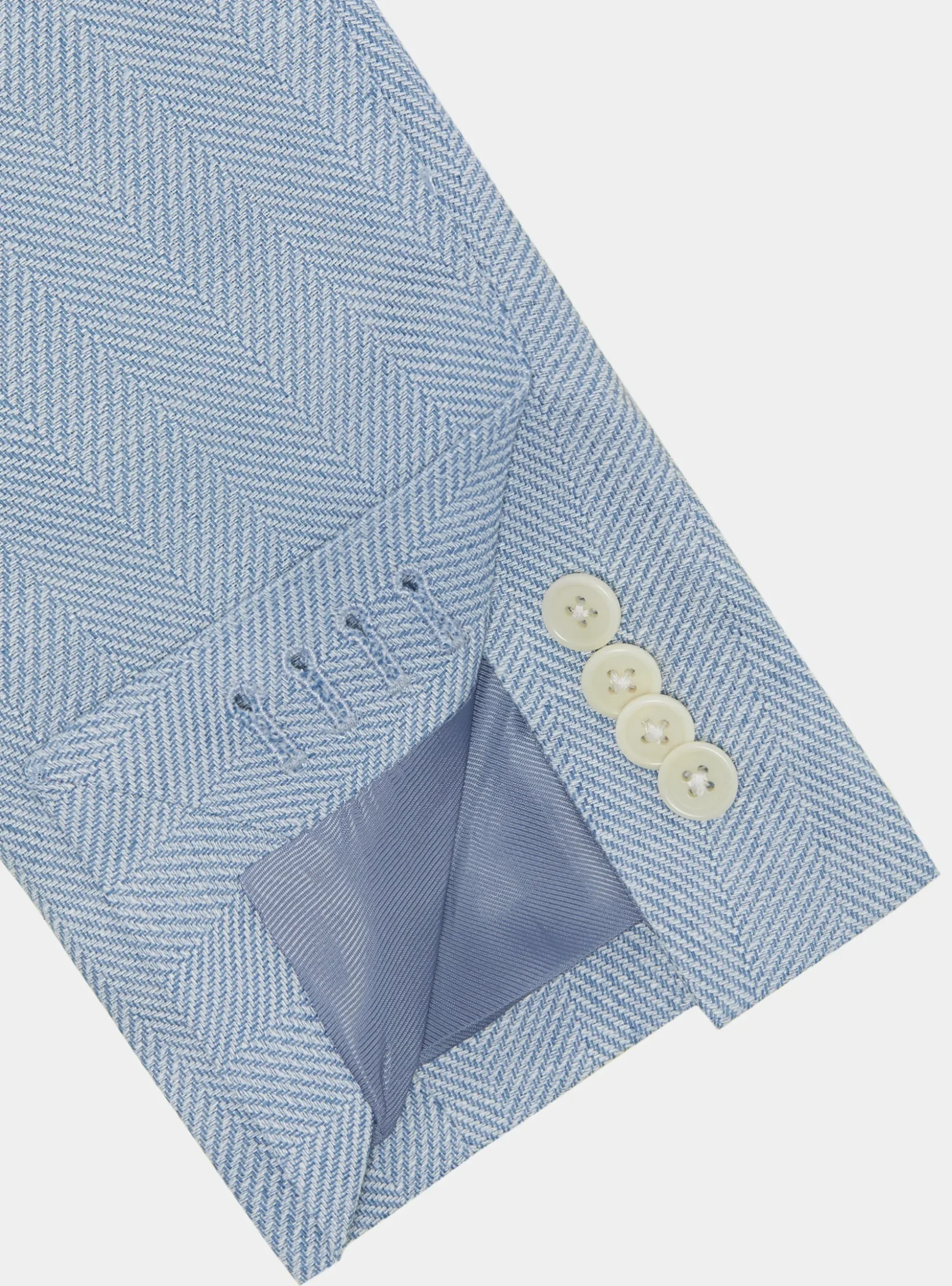 Giacca spigata in lino e cotone