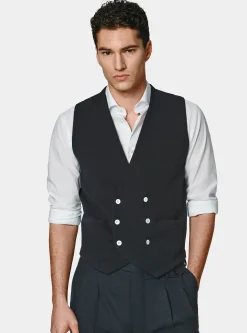 Gilet doppiopetto in maglia di cotone