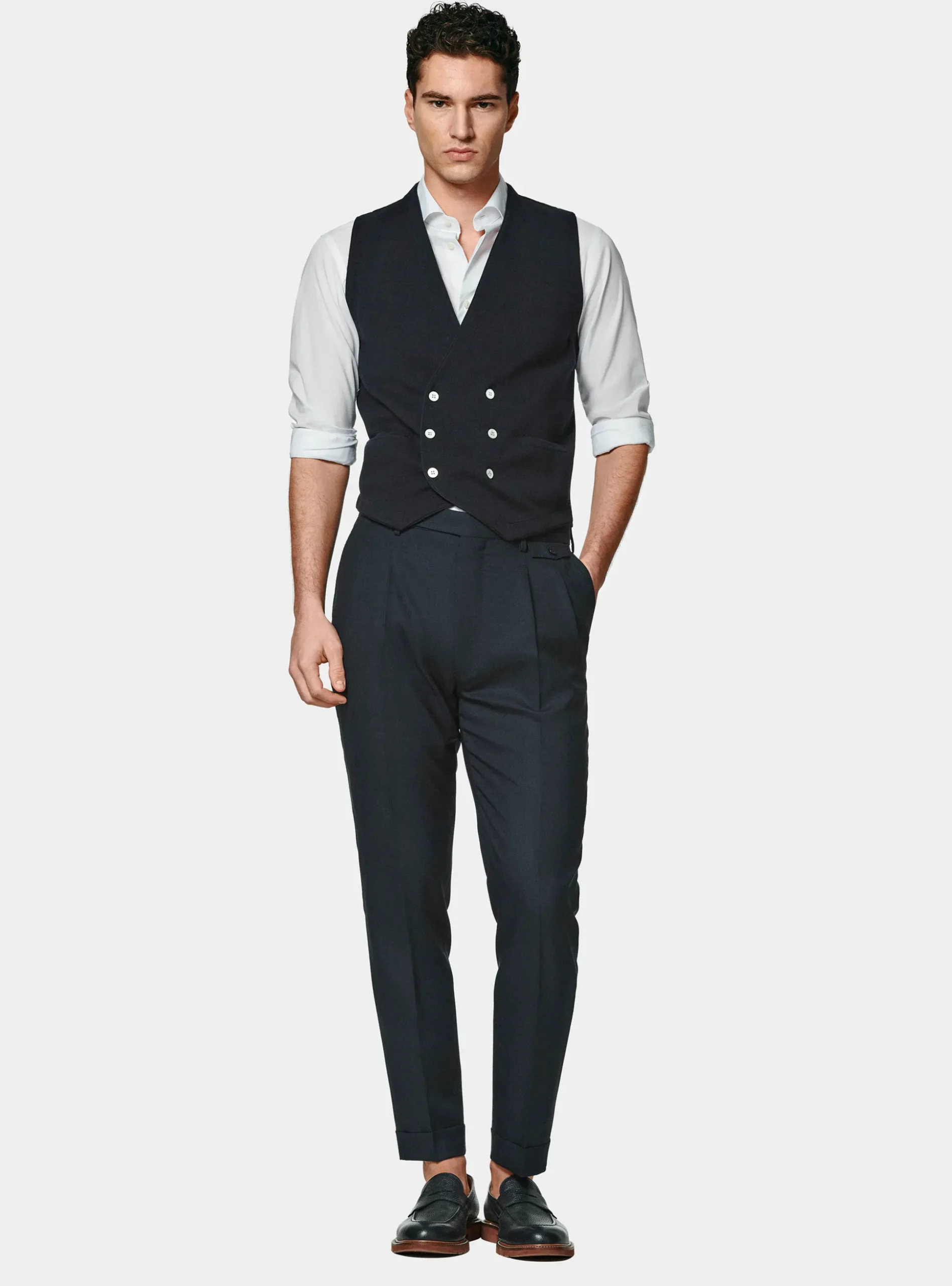 Gilet doppiopetto in maglia di cotone