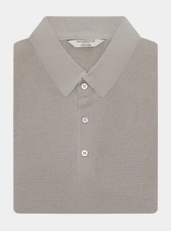 Maglia a polo in cotone e seta