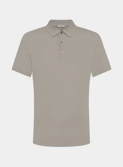 Maglia a polo in cotone e seta