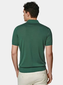 Maglia a polo in cotone e seta