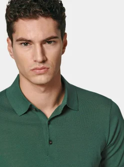 Maglia a polo in cotone e seta