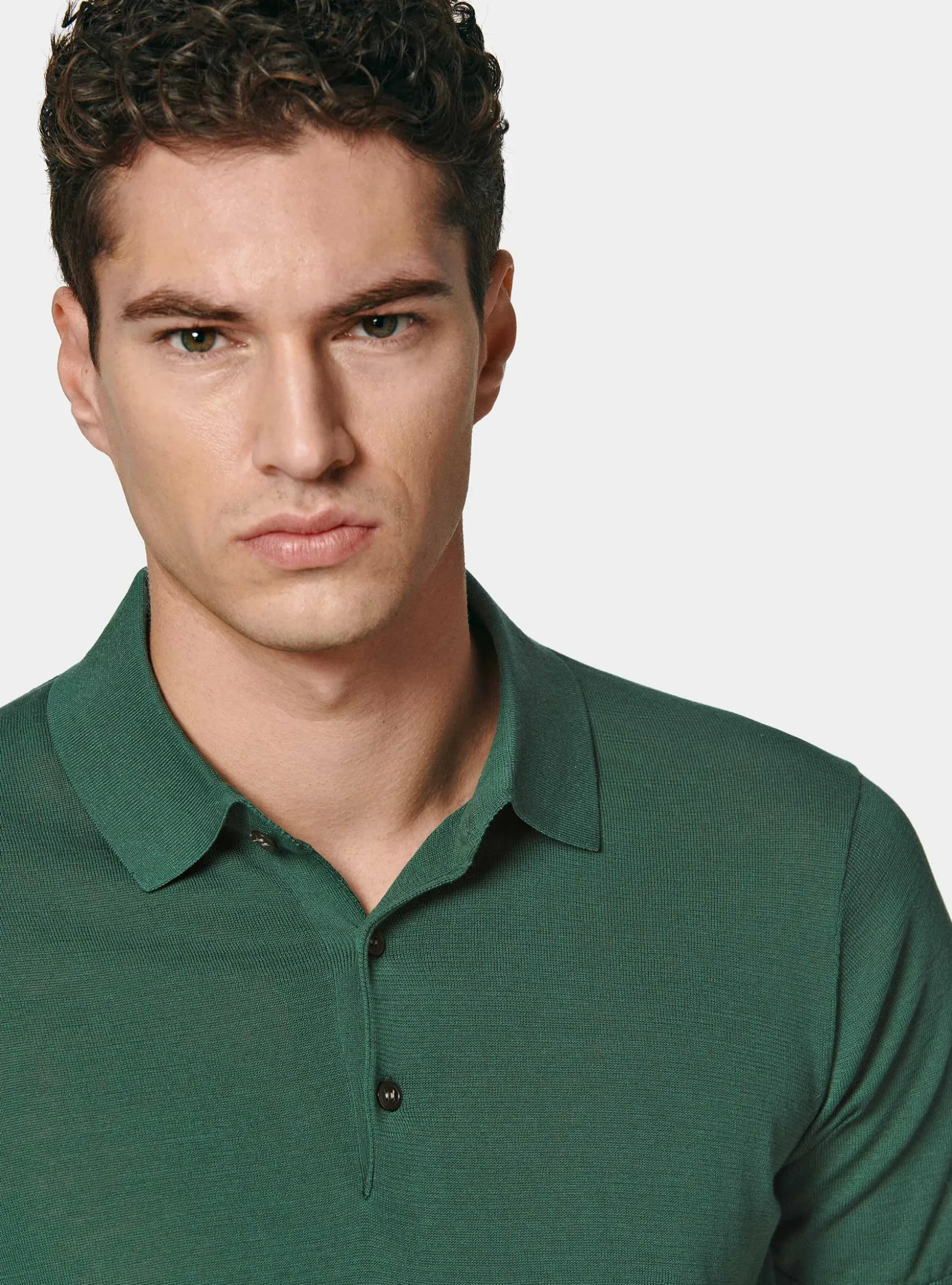 Maglia a polo in cotone e seta