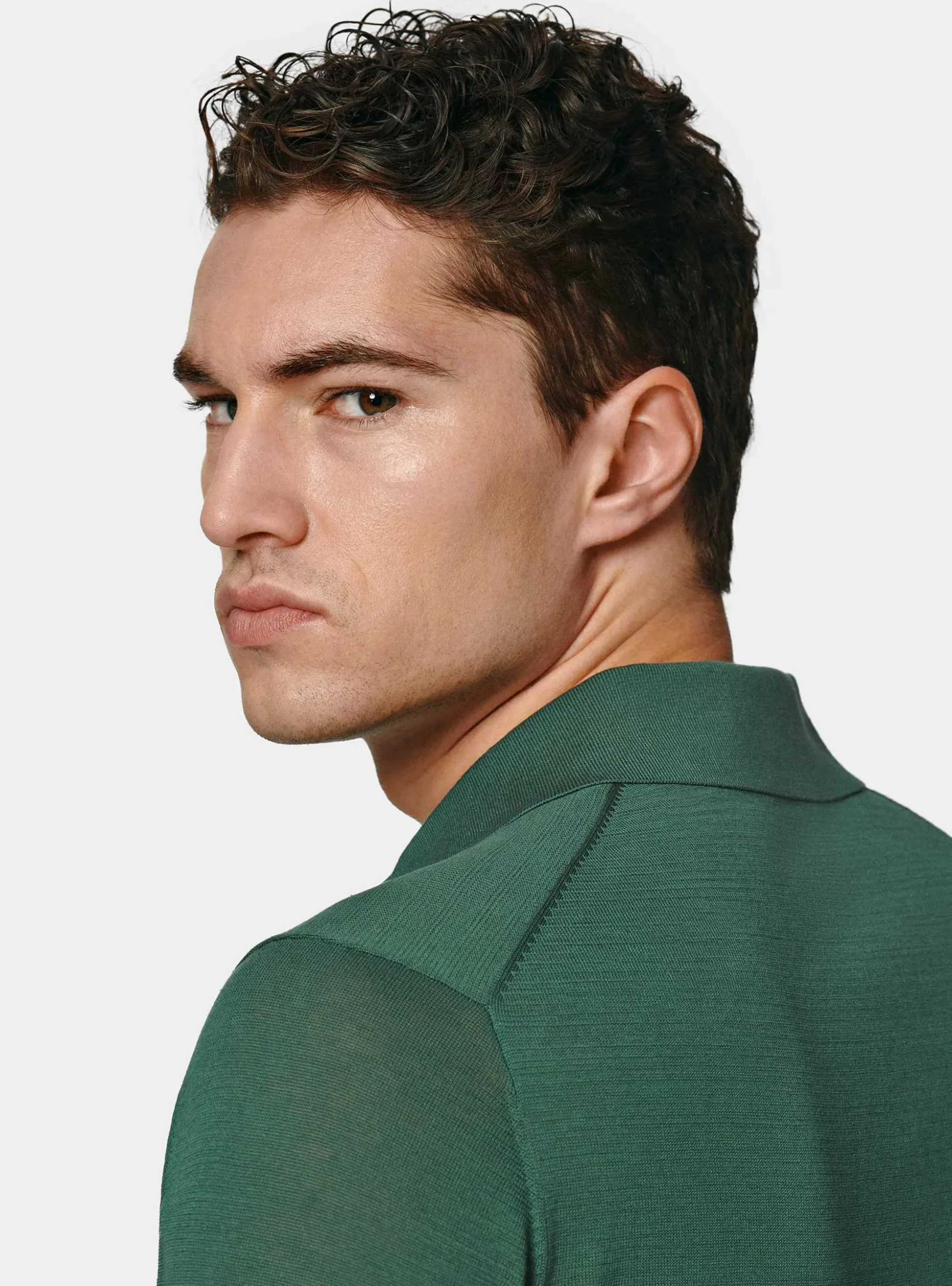 Maglia a polo in cotone e seta