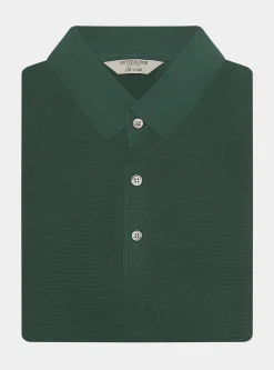 Maglia a polo in cotone e seta
