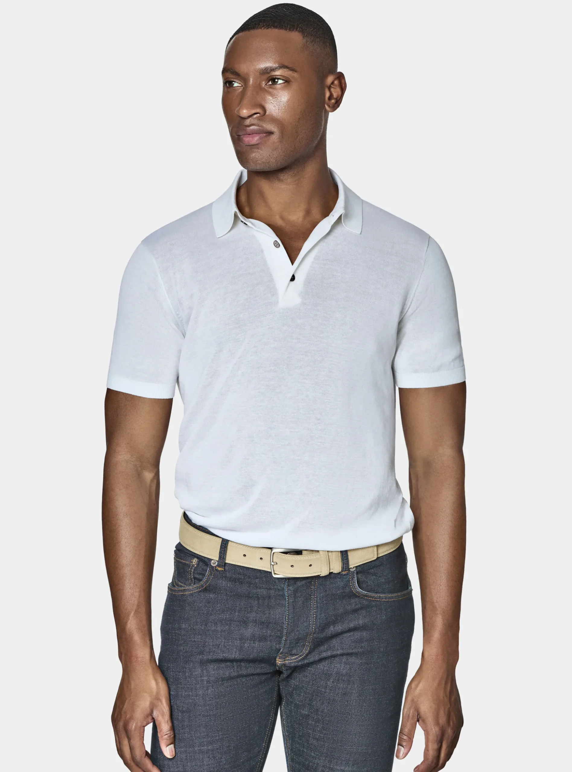 Maglia a polo in cotone e seta