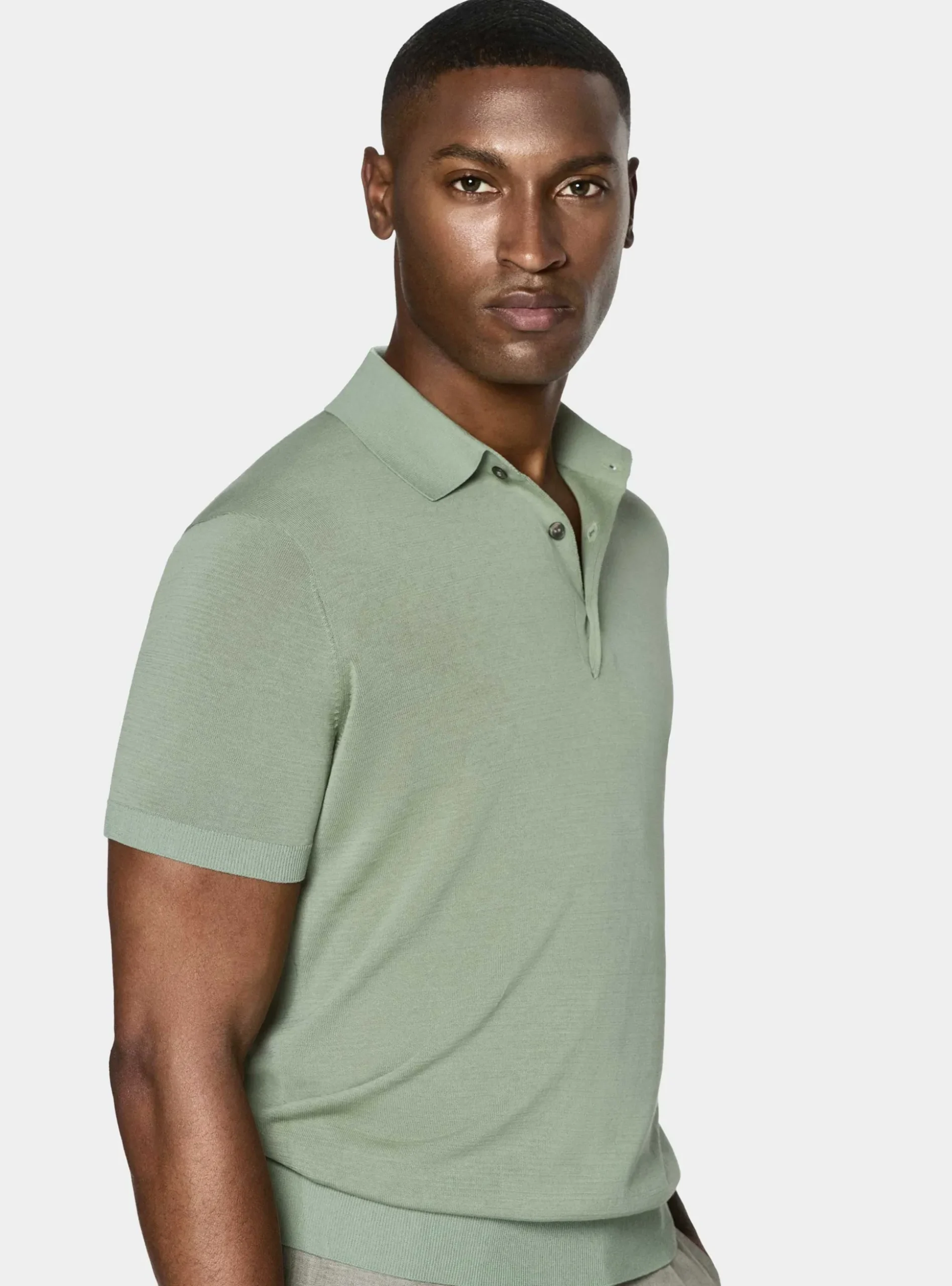 Maglia a polo in cotone e seta