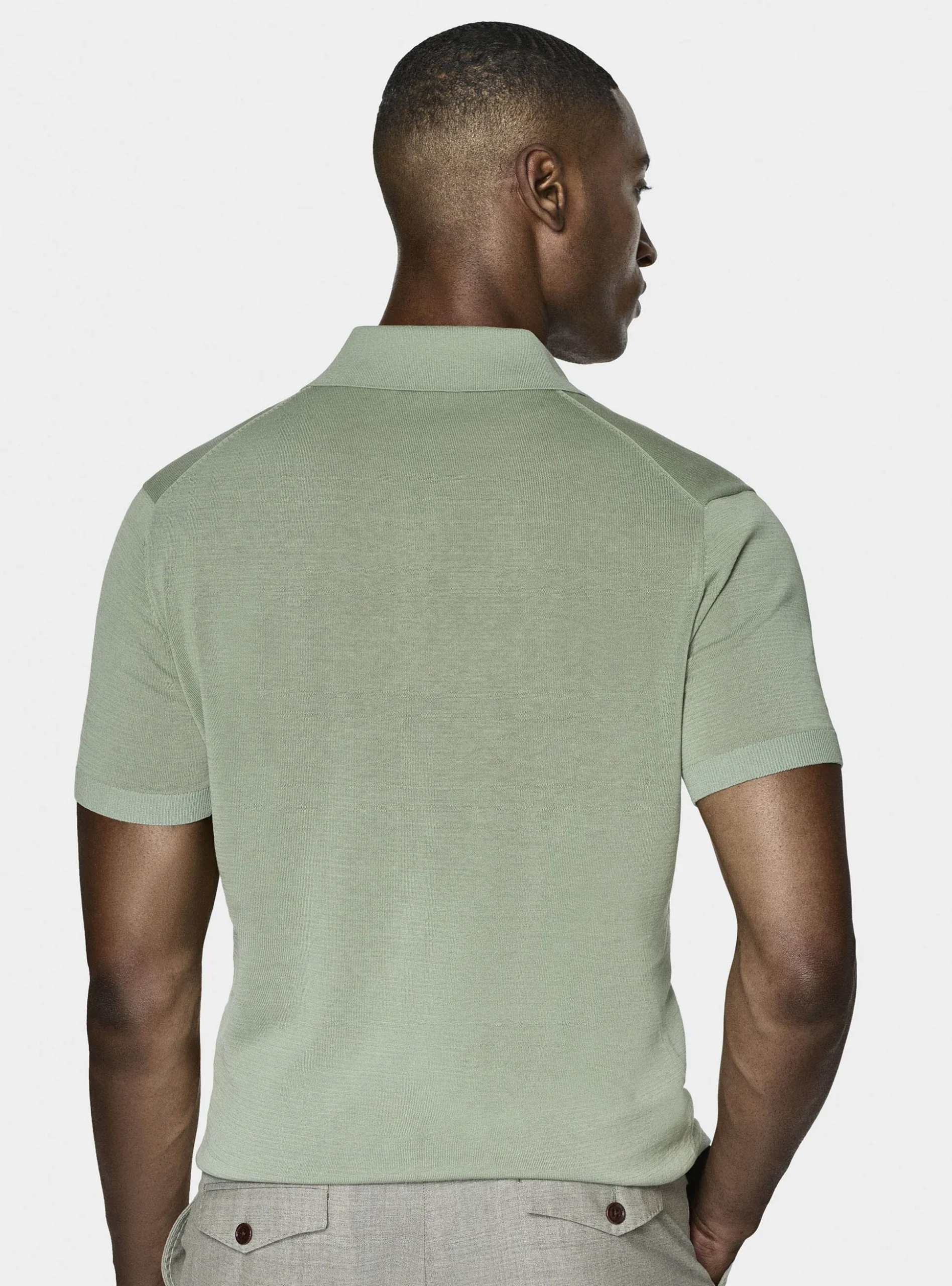 Maglia a polo in cotone e seta