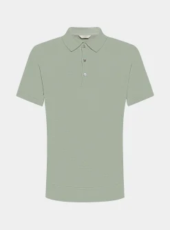 Maglia a polo in cotone e seta