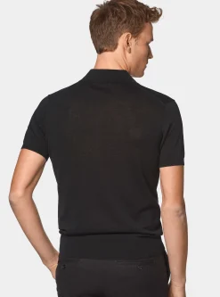 Maglia a polo in cotone e seta