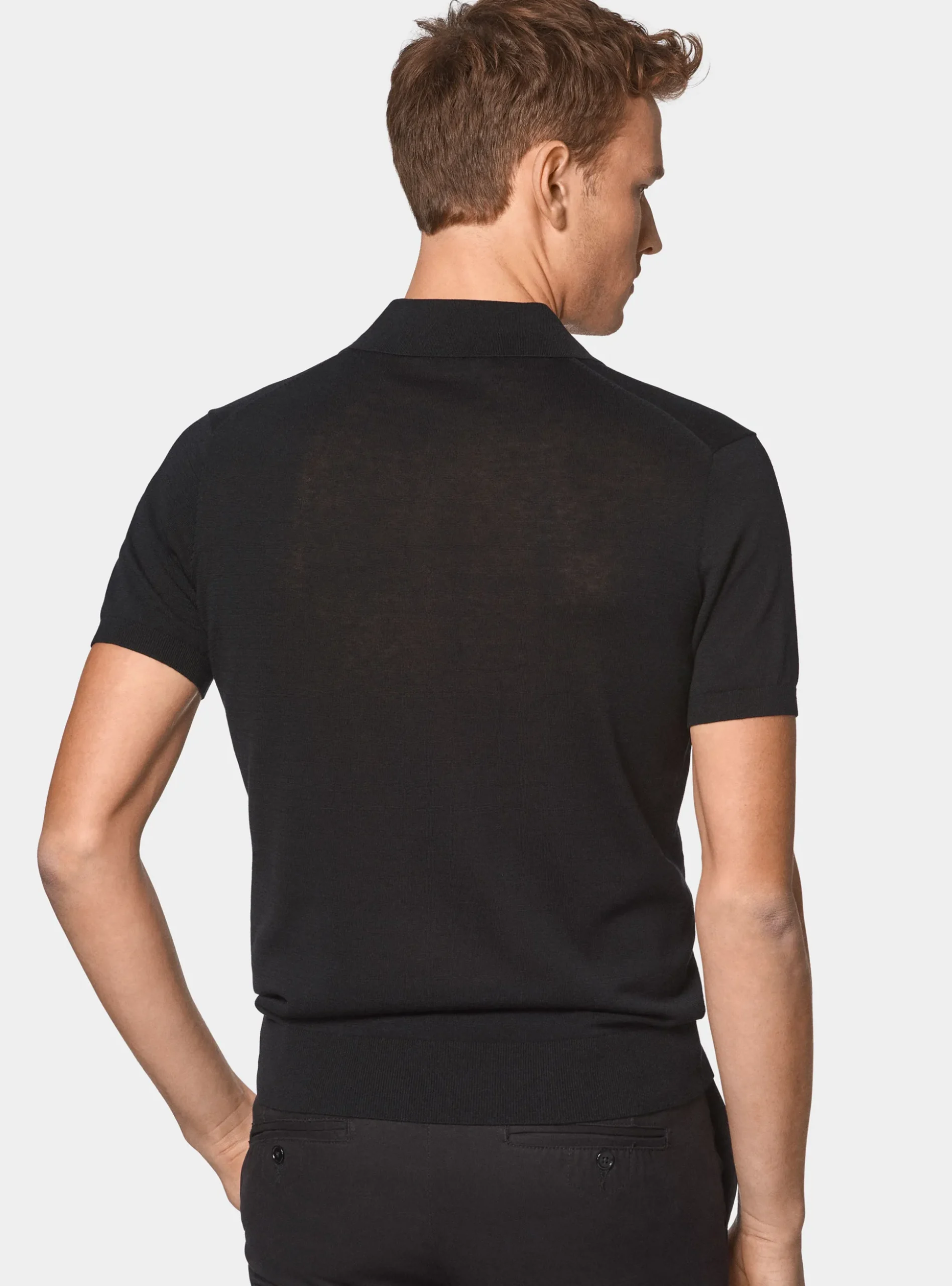 Maglia a polo in cotone e seta