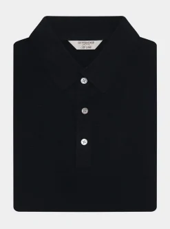 Maglia a polo in cotone e seta