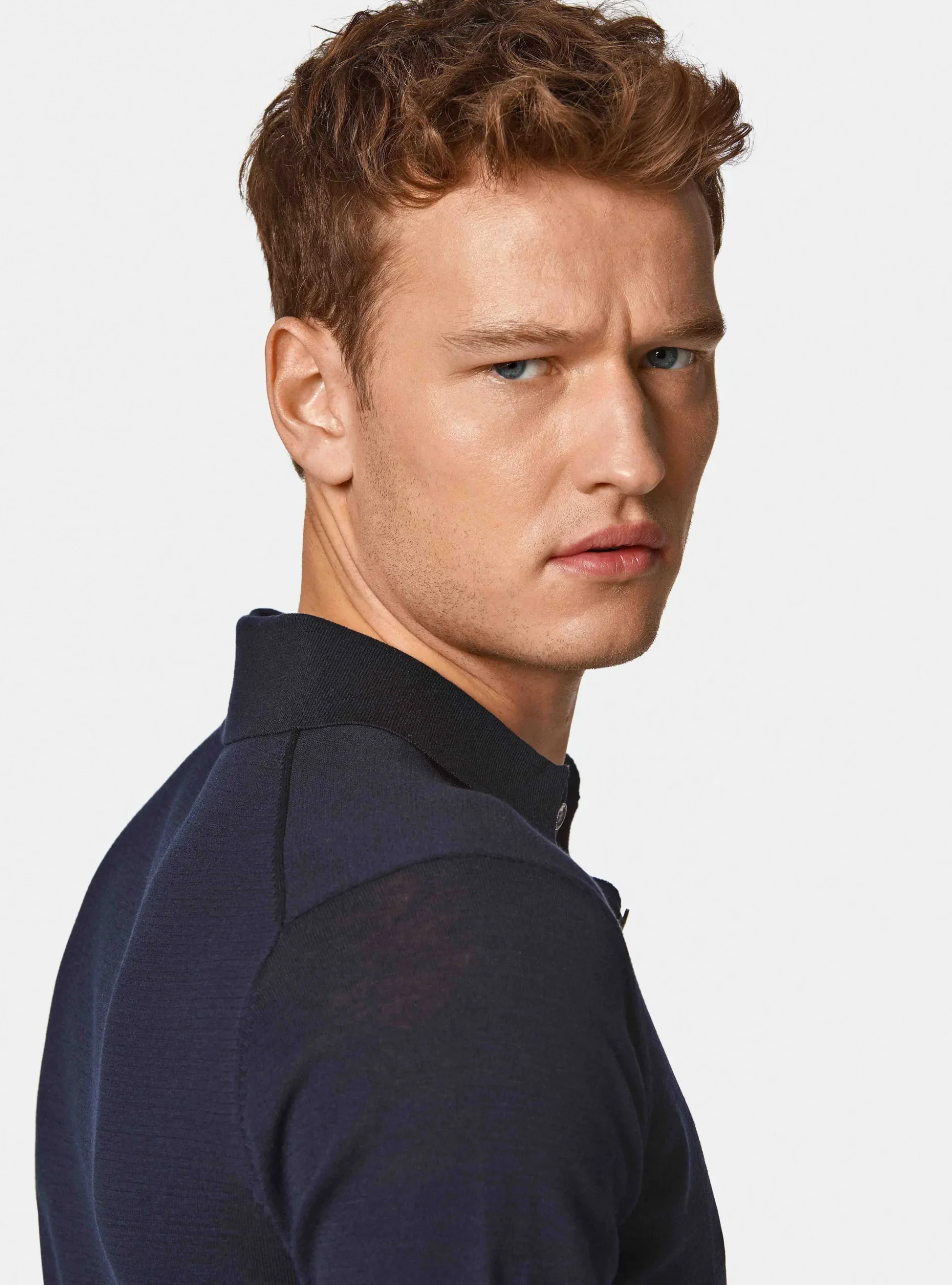 Maglia a polo in cotone e seta