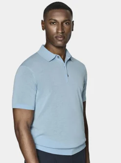 Maglia a polo in cotone e seta