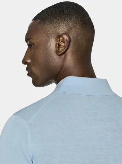 Maglia a polo in cotone e seta