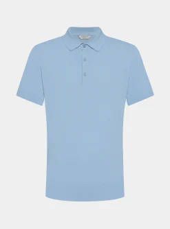 Maglia a polo in cotone e seta