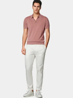 Maglia a polo in cotone e seta