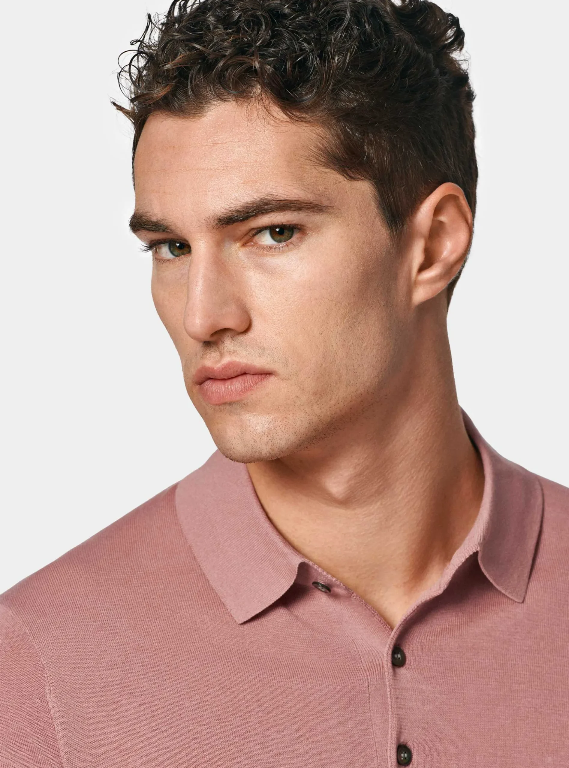 Maglia a polo in cotone e seta